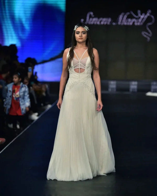 Timeless Pearl and Bead Embroidered Wedding Gown with Flattering Pleated Skirt (Wedding Dress / Bridal) Timeless Pearl and Bead Embroidered Wedding Gown with Flattering Pleated Skirt (Wedding Dress / Bridal)