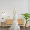 Exquisite Handcrafted Mermaid Wedding Gown with Full Lace, Bead, and Pearl Embroidery, Featuring a Dramatic Lace Tail (Wedding Dress/Bridal) Exquisite Handcrafted Mermaid Wedding Gown with Full Lace, Bead, and Pearl Embroidery, Featuring a Dramatic Lace Tail (Wedding Dress/Bridal)