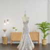 Elegant Mermaid Wedding Gown with Delicate 3D Lace, Long Train, and Asymmetrical One-Shoulder Design (Wedding Dress / Bridal) Elegant Mermaid Wedding Gown with Delicate 3D Lace, Long Train, and Asymmetrical One-Shoulder Design (Wedding Dress / Bridal)