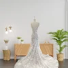 Elegant Mermaid Wedding Gown with Delicate 3D Lace, Long Train, and Asymmetrical One-Shoulder Design (Wedding Dress / Bridal) Elegant Mermaid Wedding Gown with Delicate 3D Lace, Long Train, and Asymmetrical One-Shoulder Design (Wedding Dress / Bridal)