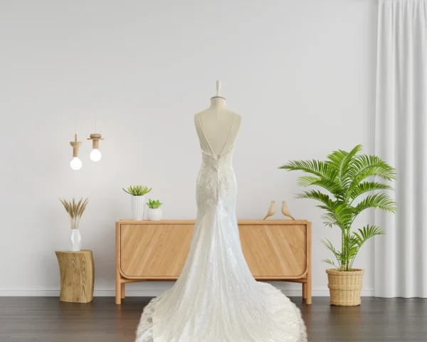 Stunning Fully Lace and Sequin Embroidered Mermaid Wedding Gown (Wedding Dress / Bridal)